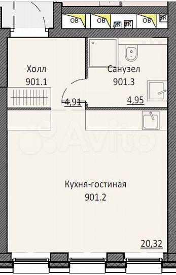 Апартаменты-студия, 30,2 м², 9/10 эт.