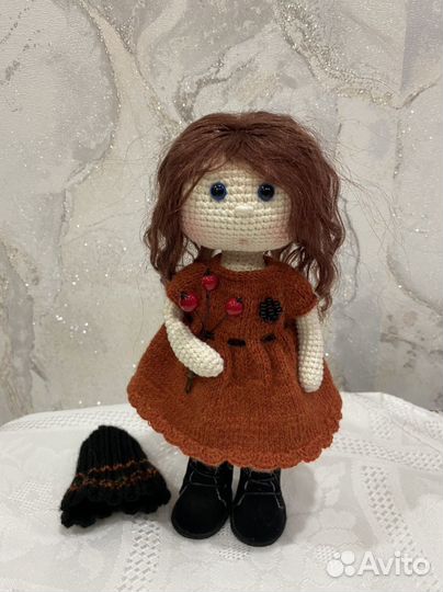 Вязаные игрушки куклы.Кукла интерьерная