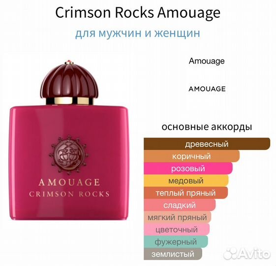 Amouage crimson Rocks оригинал делюсь