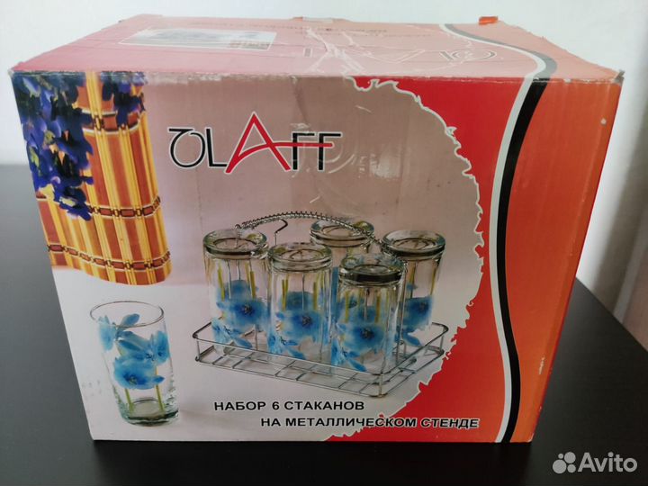 Набор Olaff 6 стаканов на металлическом стенде