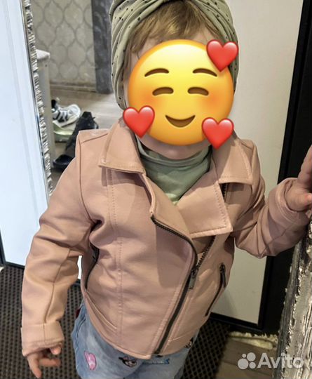 Кожаная куртка для девочки 92