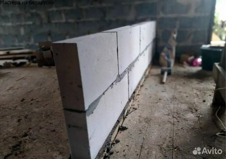 Кладка пеноблоков, кирпича, пгп