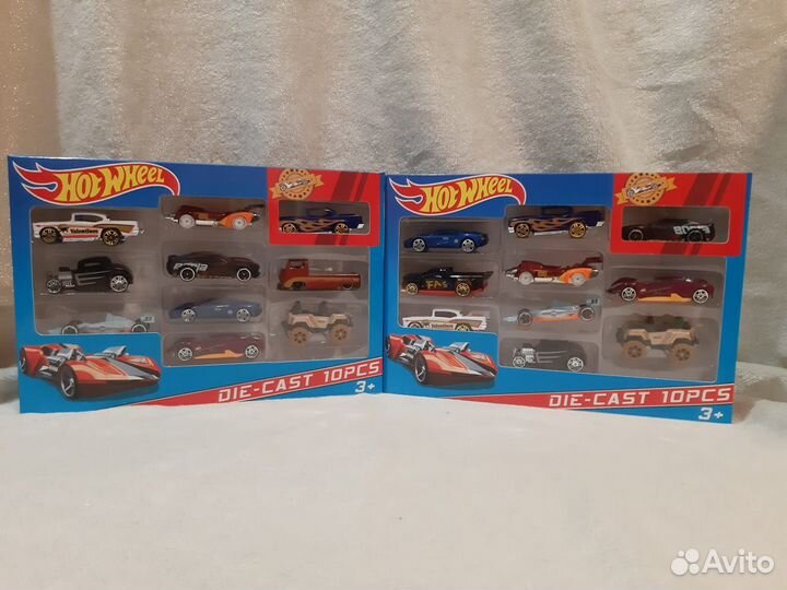 Машинки Хот Вилс 10 шт металл