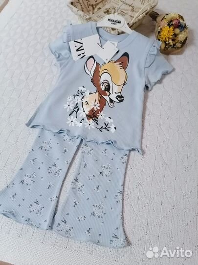 Костюм летний Zara для девочки:футболка, леггинсы