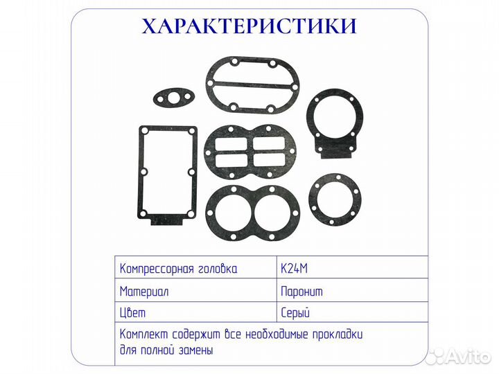 Комплект прокладок на поршневой блок К24М Бежецк