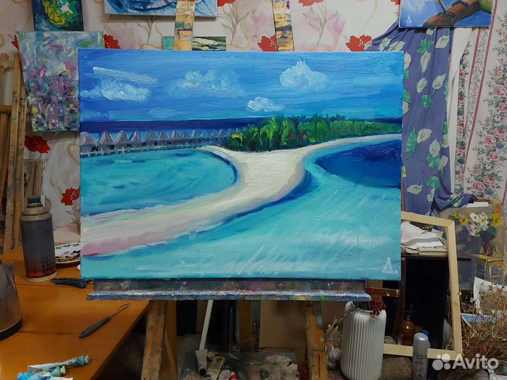 Картина маслом Мальдивы