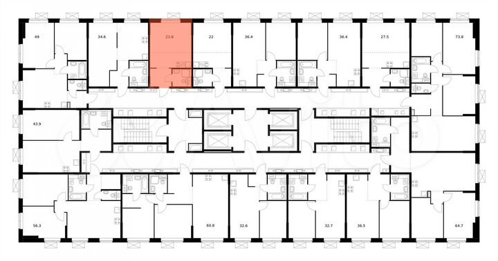 Квартира-студия, 23,8 м², 20/20 эт.