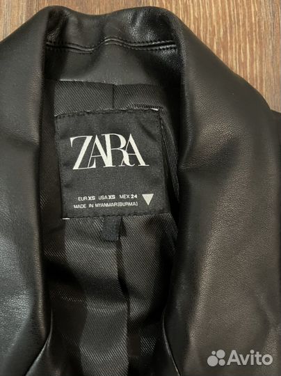 Кожаный пиджак zara