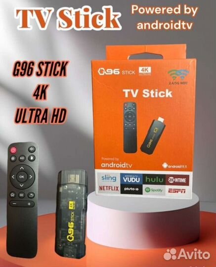 Андроид тв приставка q96 stick 4k uhd