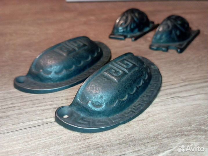 Бронзовые мебельные ручки Ракушки 