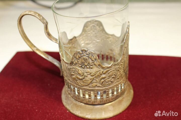 Подстаканник со стаканом Кремль Космос СССР -1