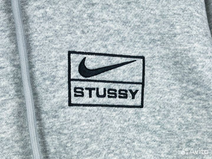 Худи Nike x Stussy Fleece Grey