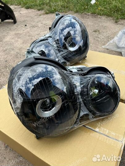 Фары Mercedes W210 1999-2002 галоген черные