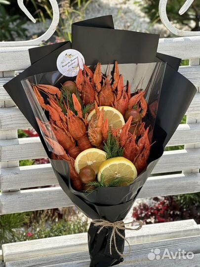 Мужской букет из раков, съедобный букет