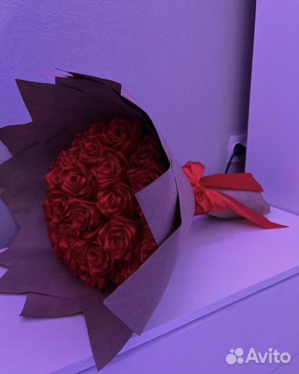 Розочки из атласных лент