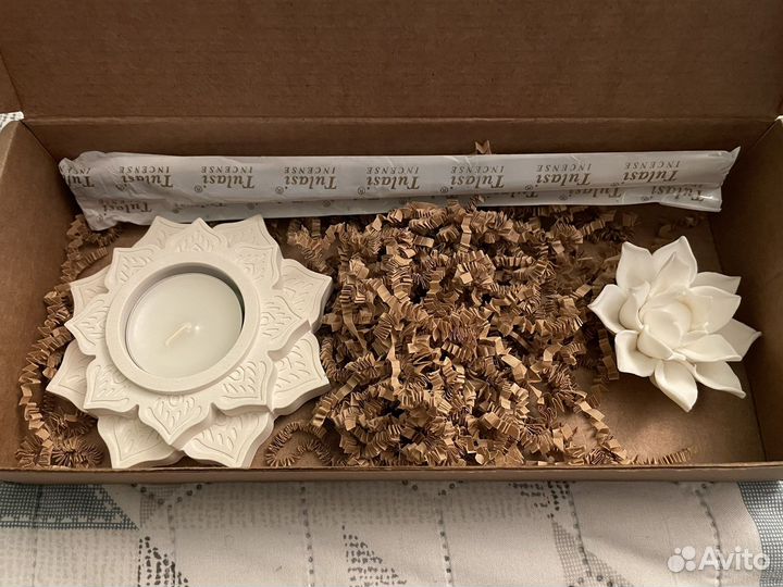 Подсвечник лотос + подставка