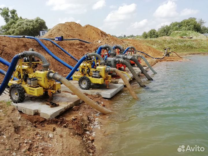 Аренда насосов и мотопомп. Откачка, водопонижение
