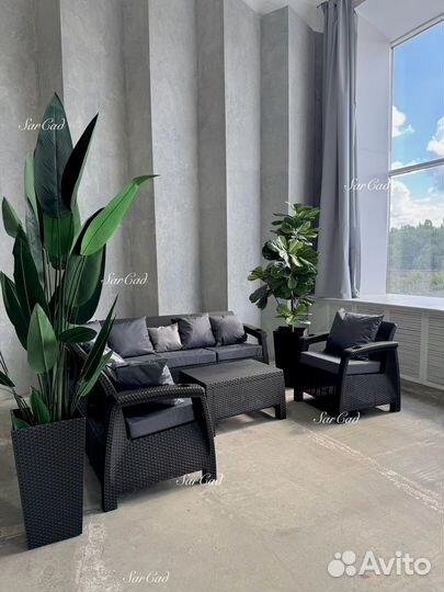 Садовый угловой диван