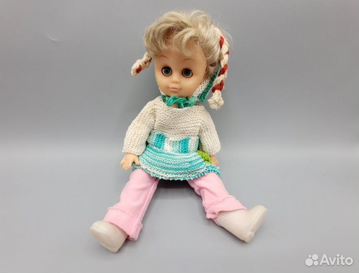 Игрушки СССР Кукла в платье 28 см резина пластик