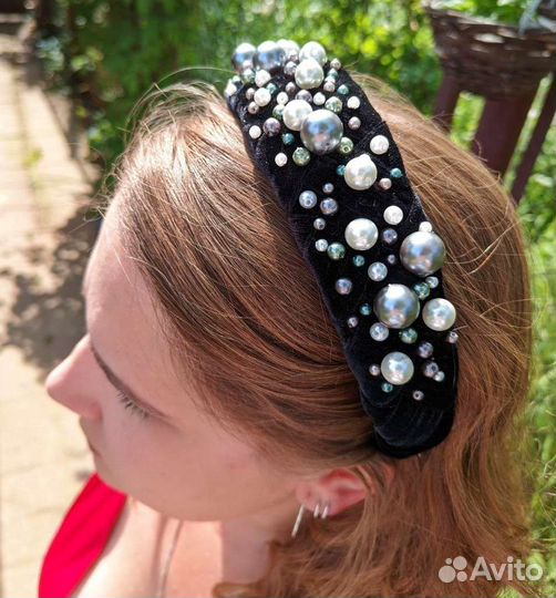 Ободок с бусинами