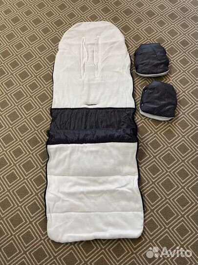 Новенький конверт в коляску и муфточки для рук