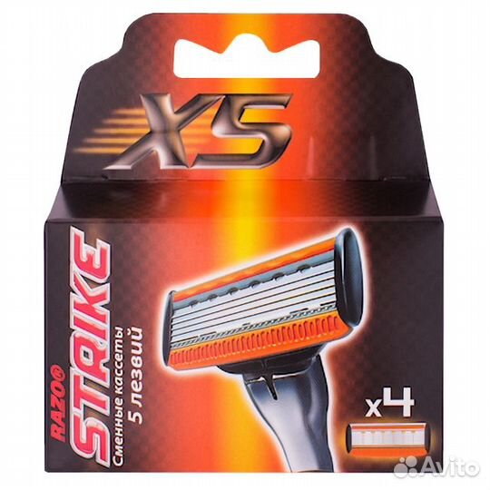 Кассеты razo Strike Х5 4шт 5 лезвий плавающая голо