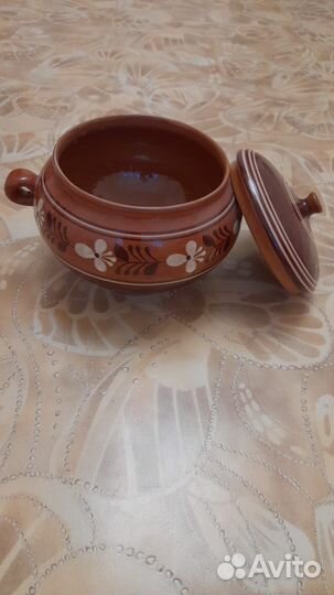 Горшочек керамический с крышкой