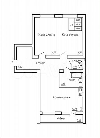 3-к. квартира, 91,6 м², 3/5 эт.