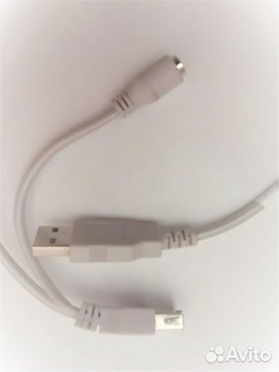 Кабель USB+разъем питания диам.5мм