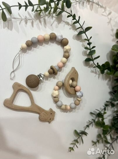 Деревянные грызунки держатель пустышки