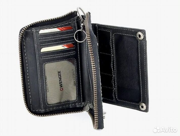 Портмоне Wenger W23-21 Black воловья кожа