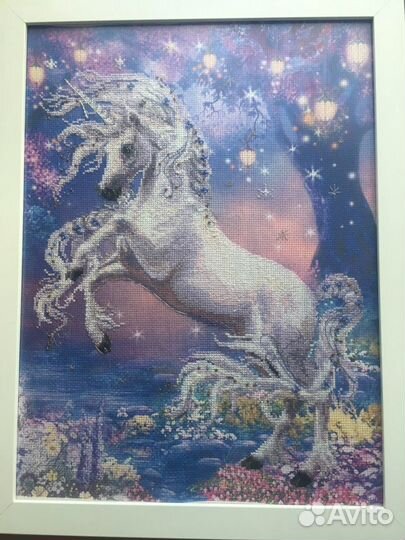 Картина-вышивка «Единорог»