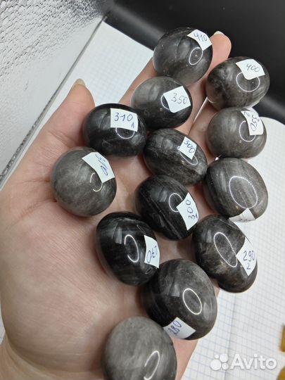 Обсидиан серебристый радужный