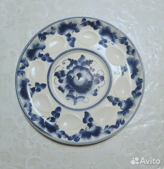 Новое блюдо Гжель 25см.,на стену, для кулича и яиц