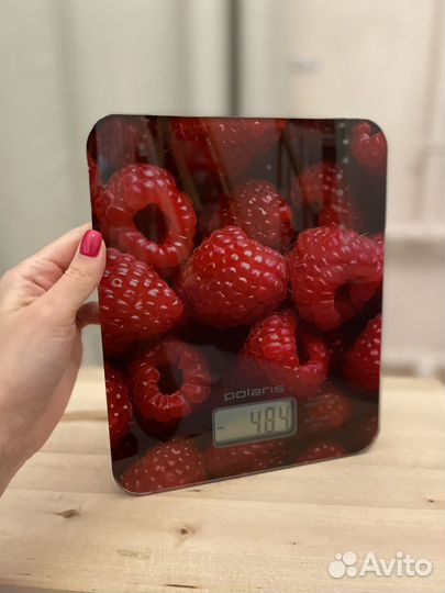 Весы кухонные красные polaris с новой батарейкой