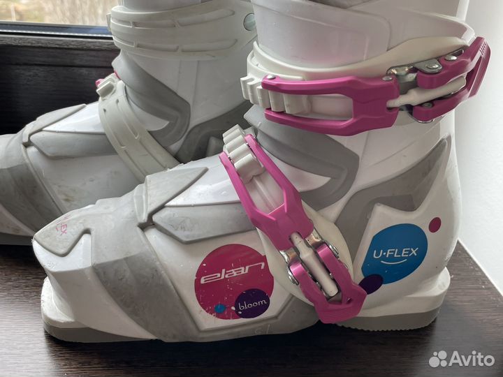 Горные лыжи 100 и ботинки детские 21,5