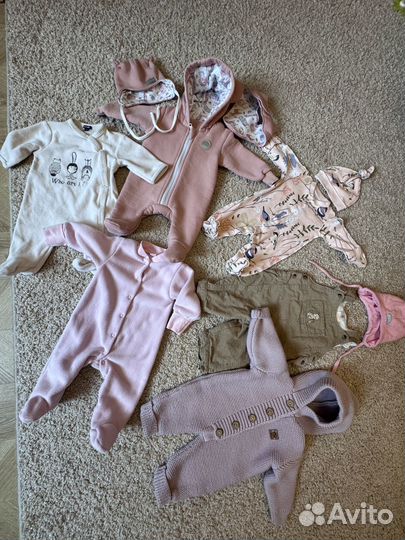 Фирменные вещи на девочку пакетом 0-3