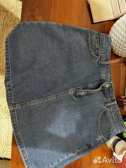 Джинсовая юбка миди