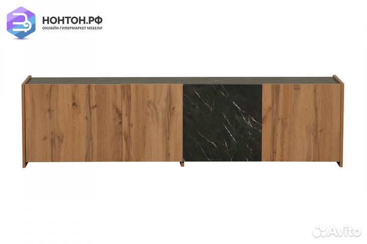 Тв-тумба Адажио 56.01 дуб вотан / мрамор черный