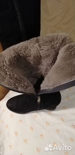 Сапоги зимние натуральная цигейка, замша 37