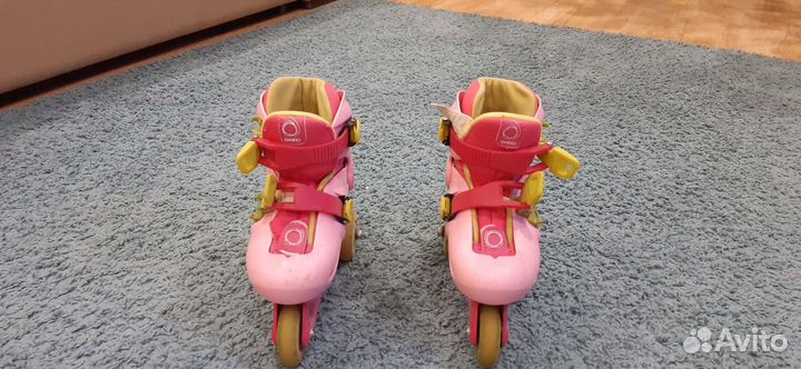 Детские роликовые коньки розовые