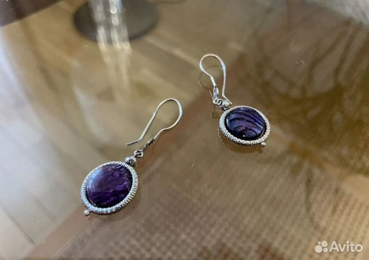 Серебряные серьги с крупными камнями