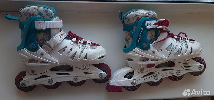 Роликовые коньки раздвижные для девочки 32-35