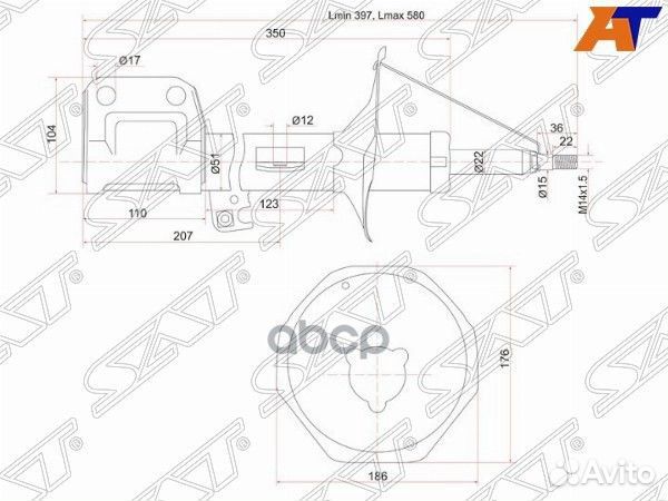 Стойка передняя toyota avensis 03-08 LH