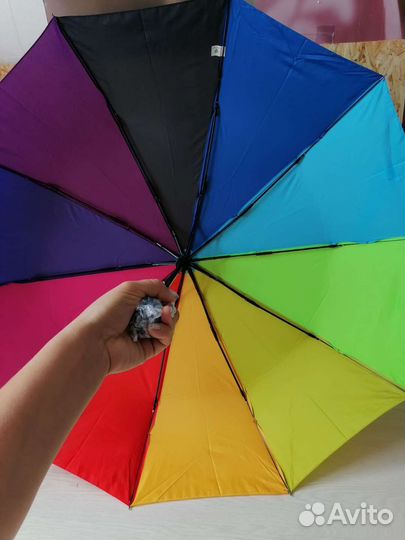 Новый складной зонт радуга полуавтомат