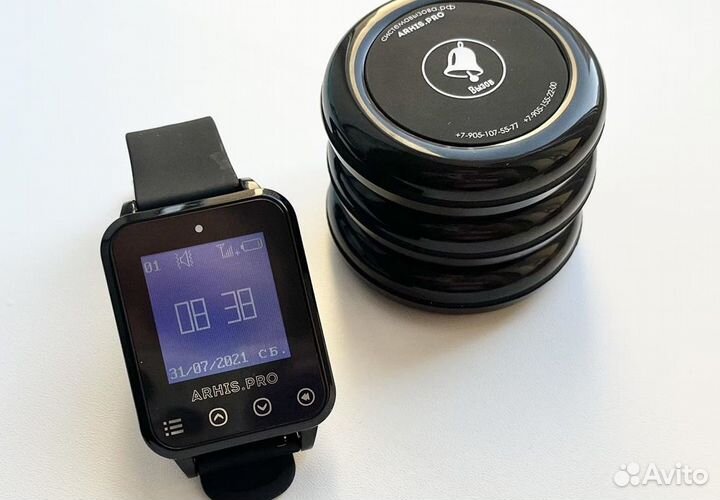 Кнопка вызова персонала/офцицианта Ультра и часы