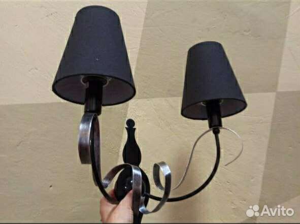 Светильник настенный абажур черный