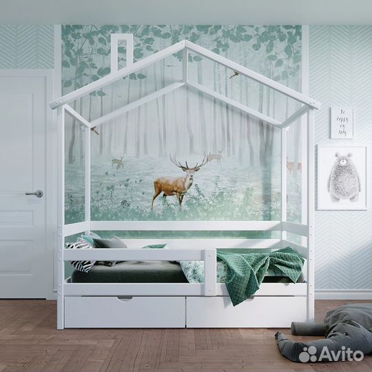 Детская кровать домик избушка