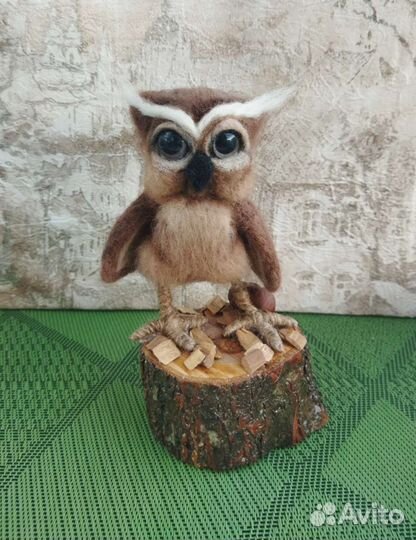 Сова игрушка из шерсти