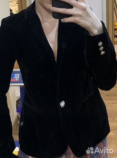 Бархатный велюровый пиджак
